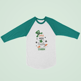 St. Patrick's Day Woman's 3/4" Raglan Tee Shirt - Miss Lucky Charm