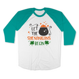 St. Patrick's Day Woman's 3/4" Raglan Tee Shirt - Shenanigans