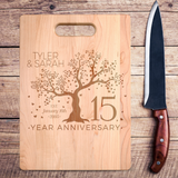 Personalized Names and Date Tree of Love Premium Maple Cutting Board. Save 25% Now!Personalize the cutting board with the names and date we'll turn it into a personalized wooden cutting board keepsake that will be treasured for a lifetime.Makes a great Christmas, Birthday or anniversary gift.