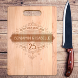 Personalized Names and Date Decorative Years Together Premium Maple Cutting Board. Save 25% Now!Personalize the cutting board with the names and date we'll turn it into a personalized wooden cutting board keepsake that will be treasured for a lifetime.Makes a great Christmas, Birthday or anniversary gift.