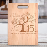 Personalized Names and Date Tree of Love Premium Maple Cutting Board. Save 25% Now!Personalize the cutting board with the names and date we'll turn it into a personalized wooden cutting board keepsake that will be treasured for a lifetime.Makes a great Christmas, Birthday or anniversary gift.