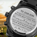 Engraved Watch For Son From Mom and Dad - We'll Always Be Here For You