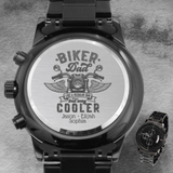 Personalized Engraved Watch For Dad, Cool Biker Dad