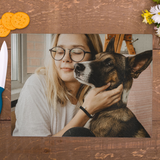 Personalized Custom Photo or Image Rectangle Glass Cutting Board. 11"w x 15"h. Personalize with any Family, Pet or other photo/image to create a keepsake that will last a lifetime. Perfect gift for Christmas, Birthday's, Anniversaries, Mother's day and many more occasions.