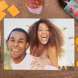 Personalized Custom Photo or Image Rectangle Glass Cutting Board. 11"w x 15"h. Personalize with any Family, Pet or other photo/image to create a keepsake that will last a lifetime. Perfect gift for Christmas, Birthday's, Anniversaries, Mother's day and many more occasions.