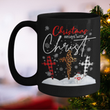 Christmas Begins With Christ 11 or 15 ounce Coffee Mug .JUST RELEASED, Limited Time Only, Not available in stores. Makes for the perfect Christmas Gift or Stocking Stuffer! Cuddle with your lover, your family or friends and enjoy a hot (or cold) beverage while cuddling around the TV set, Laptop or fireplace! Text is I want to drink Hot Chocolate and Watch Christmas Movies with you.