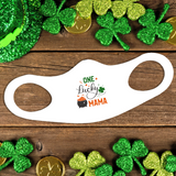 St. Patrick's Day Fitted Face Mask - One Lucky Mama