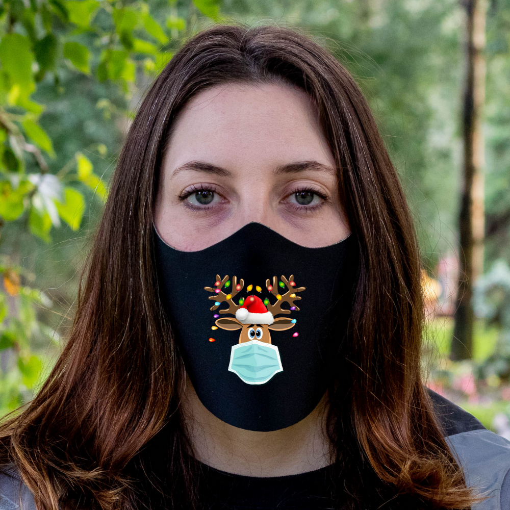 Masked Reindeer Christmas Fitted Face Mask And Covering. Perfect for yourself, family and friends. Makes a great gift and stocking stuffer!Cozy and breathable.No uncomfortable elastic to rub. Non-medical-grade,Made in USA, Washable, Reusable, Easy to speak through, non-volume-canceling