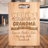 WORLD'S GREATEST GRANDMA PERSONALIZED CUTTING BOARD