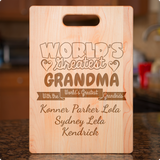 WORLD'S GREATEST GRANDMA PERSONALIZED CUTTING BOARD