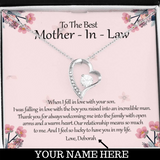 Personalized To The Best Mother-In-Law Heart Shaped Necklace
