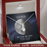 Personalized Names Woman's Jewelry Necklace - Our Moon