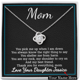 Personalized Gift For Mom from Daughter, Love Knot Necklace