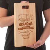 WORLD'S GREATEST GRANDMA PERSONALIZED CUTTING BOARD