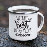 Worlds best dog mom White Camping Mug