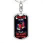 Trucker Dad Gift - Dog Tag Swivel Keychain - Father & Son