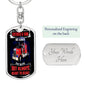 Trucker Dad Gift - Dog Tag Swivel Keychain - Father & Son
