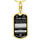 To My Son Gift From Mom or Dad - Inspirational Swivel Dog Tag Keychain