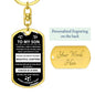 To My Son Gift From Mom or Dad - Inspirational Swivel Dog Tag Keychain
