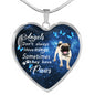 Angels don't always have wings sometimes they have paws luxury heart pendant necklace with engraving on the back option color silver Dog Breed is Pug