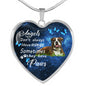 Angels don't always have wings sometimes they have paws luxury heart pendant necklace with engraving on the back option color silver Dog Breed is Boxer