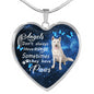 Angels don't always have wings sometimes they have paws luxury heart pendant necklace with engraving on the back option color silver Dog Breed is Husky