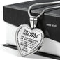 TO MY WIFE A LUXURY HEART NECKLACE WITH A HEART FELT MESSAGE GIFT BOX INCLUDED ENGRAVING ON BACK OPTION COLOR SILVER 