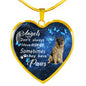 Angels don't always have wings sometimes they have paws luxury heart pendant necklace with engraving on the back option color gold Dog Breed is German Sheppard
