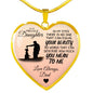 To My Daughter From Dad- My Precious Daughter Heart Charm Necklace Gift