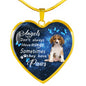 Angels don't always have wings sometimes they have paws luxury heart pendant necklace with engraving on the back option color gold Dog Breed is Beagle