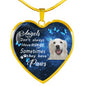 Angels don't always have wings sometimes they have paws luxury heart pendant necklace with engraving on the back option color gold Dog Breed is Golden Retriever