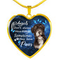 Angels don't always have wings sometimes they have paws luxury heart pendant necklace with engraving on the back option color gold Dog Breed is Havanese