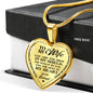 TO MY WIFE A LUXURY HEART NECKLACE WITH A HEART FELT MESSAGE GIFT BOX INCLUDED ENGRAVING ON BACK OPTION COLOR GOLD