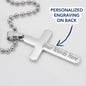 Future Dad Gift, Personalized Cross Necklace