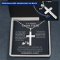 Future Dad Gift, Personalized Cross Necklace
