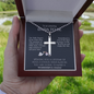 Future Dad Gift, Personalized Cross Necklace