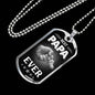 BEST PAPA EVER LUXURY DOG TAG FOR FATHER'S DAY COL SILVER