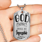 FOR WITH GOD NOTHING SHALL BE IMPOSSIBLE LUKE 1:37 LUXURY DOG TAG NECKLACE WITH ENGRAVING OPTION AND GIFT BOX COLOR SILVER