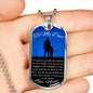 in palm of hand SO LUCKY TO HAVE YOU AS MY FATHER LUXURY DOG TAG NECKLACE col silver