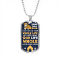 DEAR DOG DAD YOU ARE MY WHOLE LIFE CUSTOMIZABLE WITH DOGS NAME  LUXURY DOG TAG COLOR SILVER
