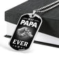 BEST PAPA EVER LUXURY DOG TAG FOR FATHER'S DAY COL SILVER WITH GIFT BOX