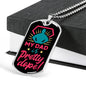 MY DAD IS PRETTY DOPE LUXURY MILITARY STYLE DOG TAG NECKLACE WITH ENGRAVING OPTION  AND FREE GIFT BOX