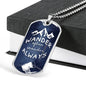 The perfect Men's Dog Tag Necklace Gift. "Wander Often, Wander Always" , Can be personalized. Shatterproof liquid glass coating. Silver, Gold finish. Necklace: 24", Dog Tag: 1.1"x2"