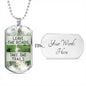 The perfect Men's Dog Tag Necklace Gift. " Leave the roads, Take the trails ", Can be personalized. Shatterproof liquid glass coating. Silver, Gold finish. Necklace: 24", Dog Tag: 1.1"x2"