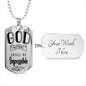 FOR WITH GOD NOTHING SHALL BE IMPOSSIBLE LUKE 1:37 LUXURY DOG TAG NECKLACE WITH ENGRAVING OPTION AND GIFT BOX COLOR SILVER