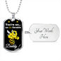 YOU'RE AN UN BEE LIEVABLE DADDY LUXURY MILITARY STYLE DOG TAG NECKLACE WITHENGRAVING OPTION AND FREE GIFT BOW COLOR SILVER