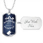 The perfect Men's Dog Tag Necklace Gift. "Wander Often, Wander Always" , Can be personalized. Shatterproof liquid glass coating. Silver, Gold finish. Necklace: 24", Dog Tag: 1.1"x2"
