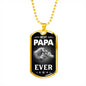BEST PAPA EVER LUXURY DOG TAG FOR FATHER'S DAY COL GOLD