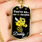 YOU'RE AN UN BEE LIEVABLE DADDY LUXURY MILITARY STYLE DOG TAG NECKLACE WITHENGRAVING OPTION AND FREE GIFT BOW COLOR GOLD