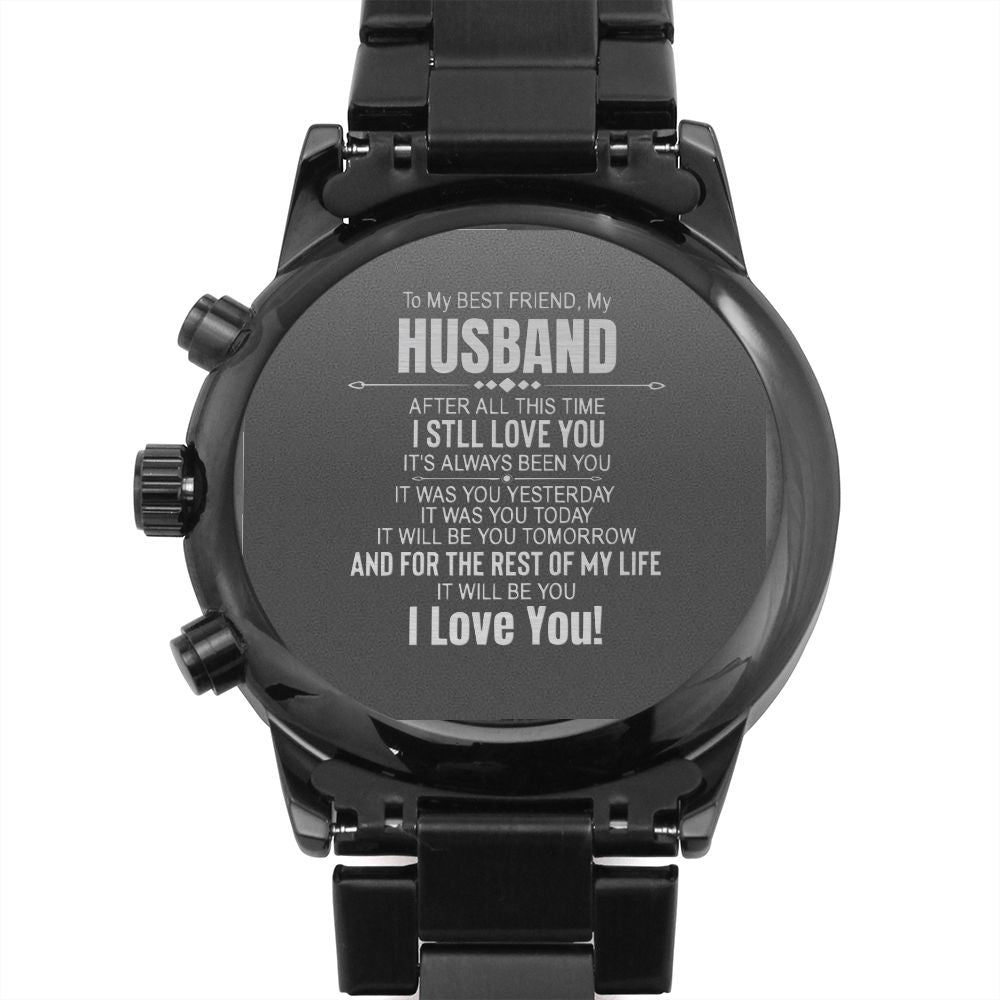 My Husband My Best Friend Engraved Watch